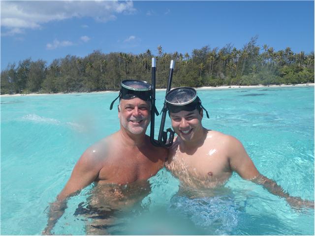 Bill Bishofberger and Matthew Tolang snorkel